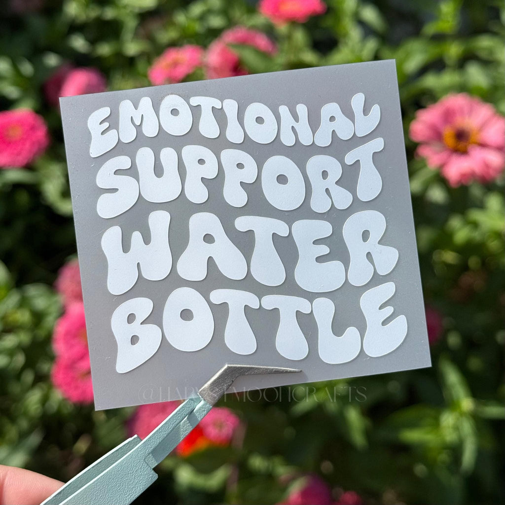 Holographic Emotional Support Water Bottle Sticker