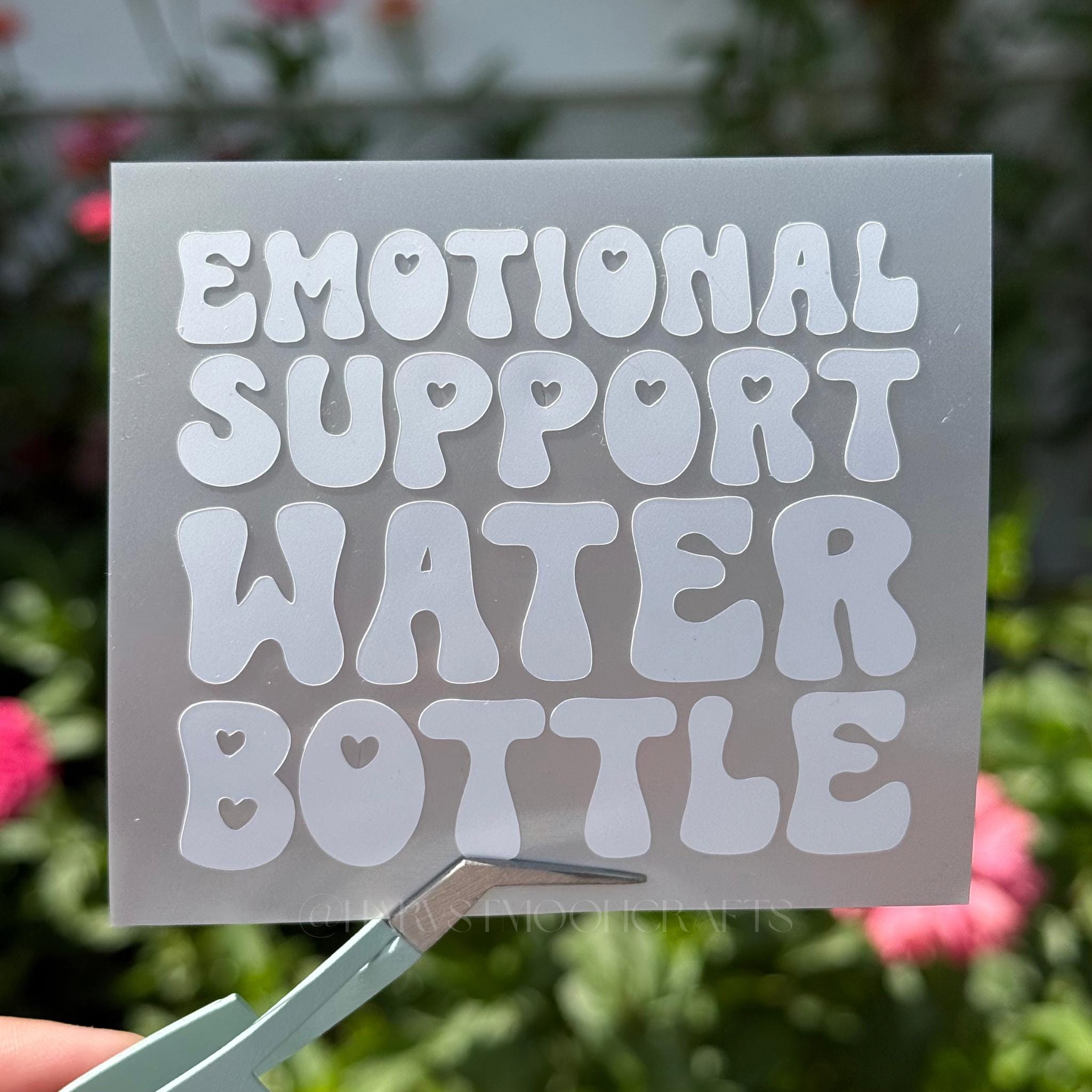 Holographic Emotional Support Water Bottle Sticker