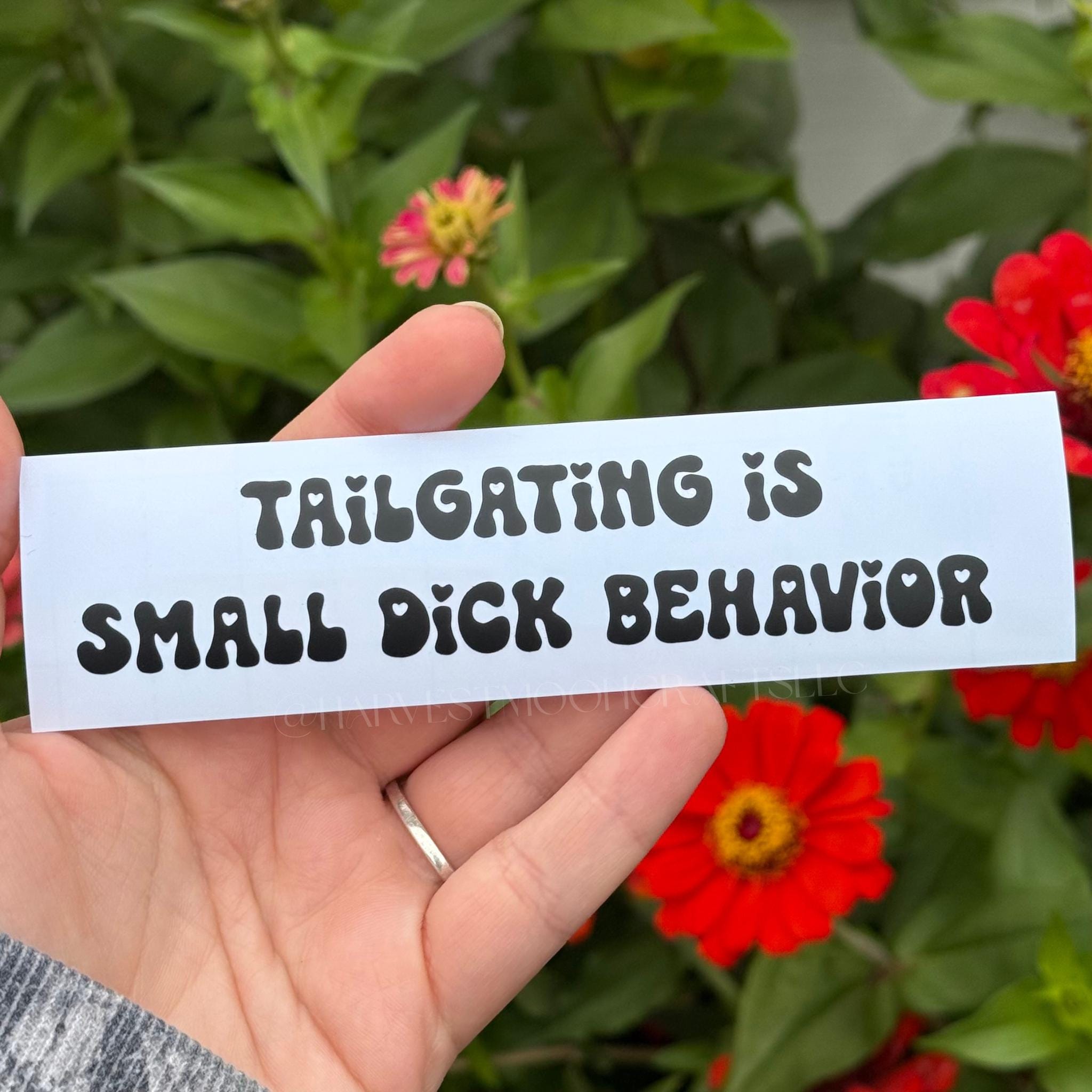 Tailgating Is Small D*ck Behavior Decal | Funny Bumper Sticker | Anti Tailgating Car Decal | Humorous Vinyl Sticker | Road Rage Humor Gift