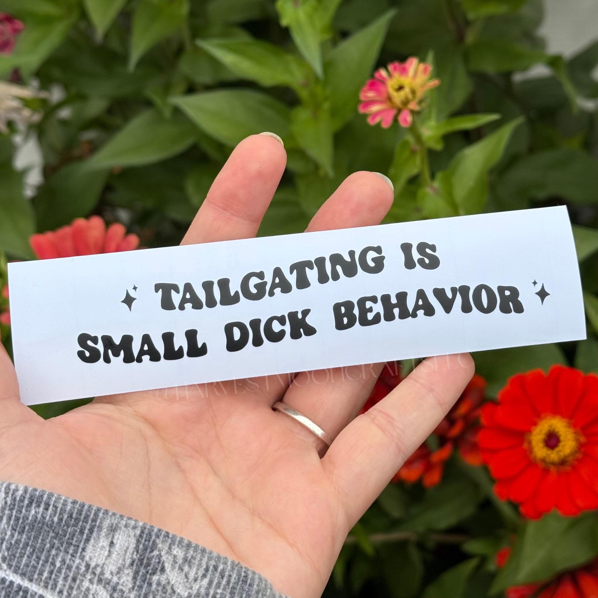 Tailgating Is Small Dick Behavior Decal