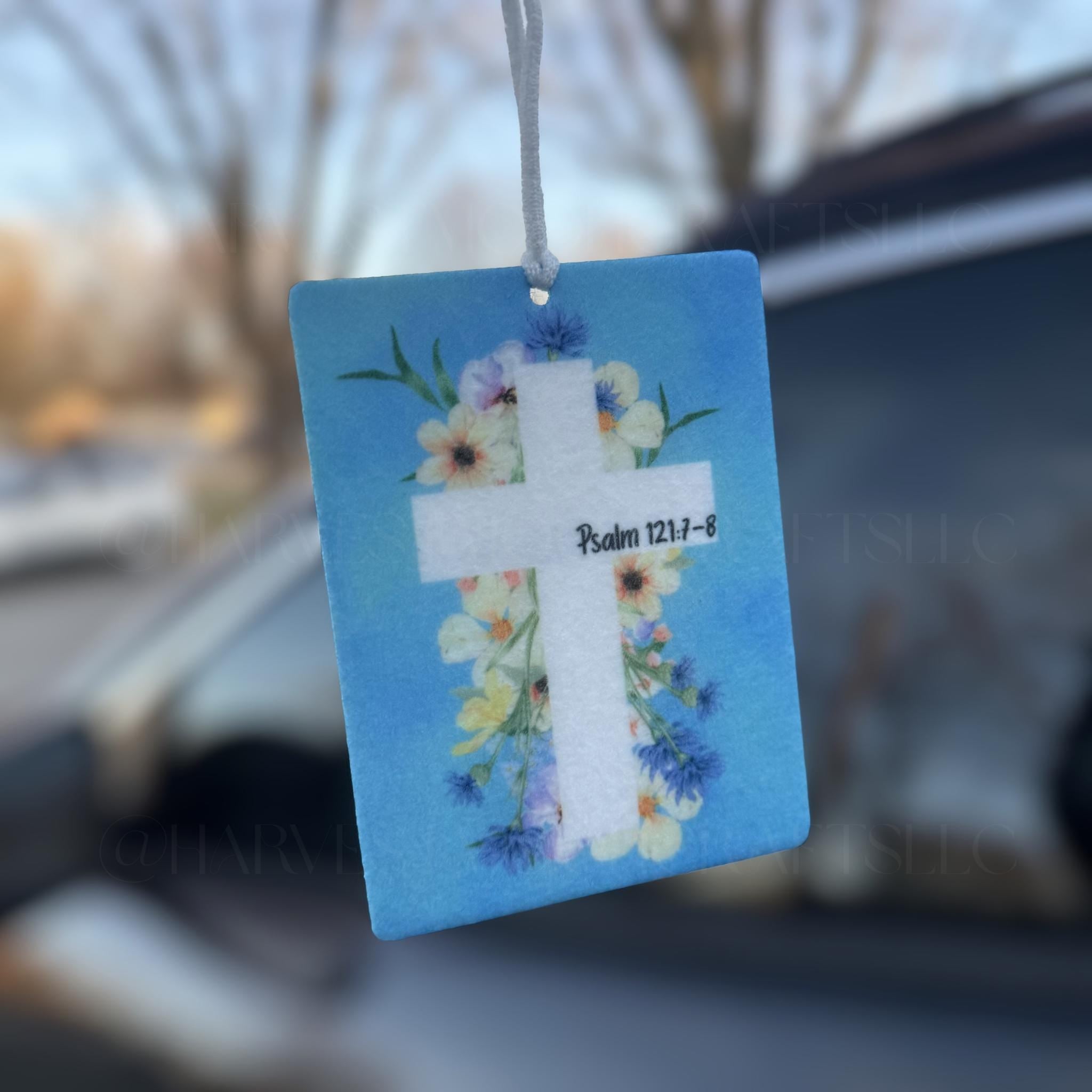 Christian Felt Car Air Freshener Psalm 121:7-8