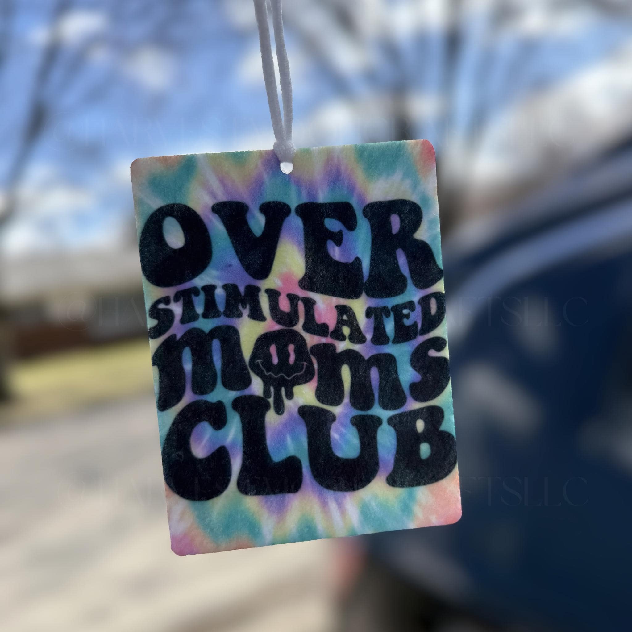 Overstimulated Moms Club Felt Car Air Freshener