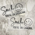 Smile You’re On Camera, Smile You’re On Dashcam, Funny Bumper Sticker, Vinyl Door Decal, Car Accessories, Front Door Home Protection Sticker