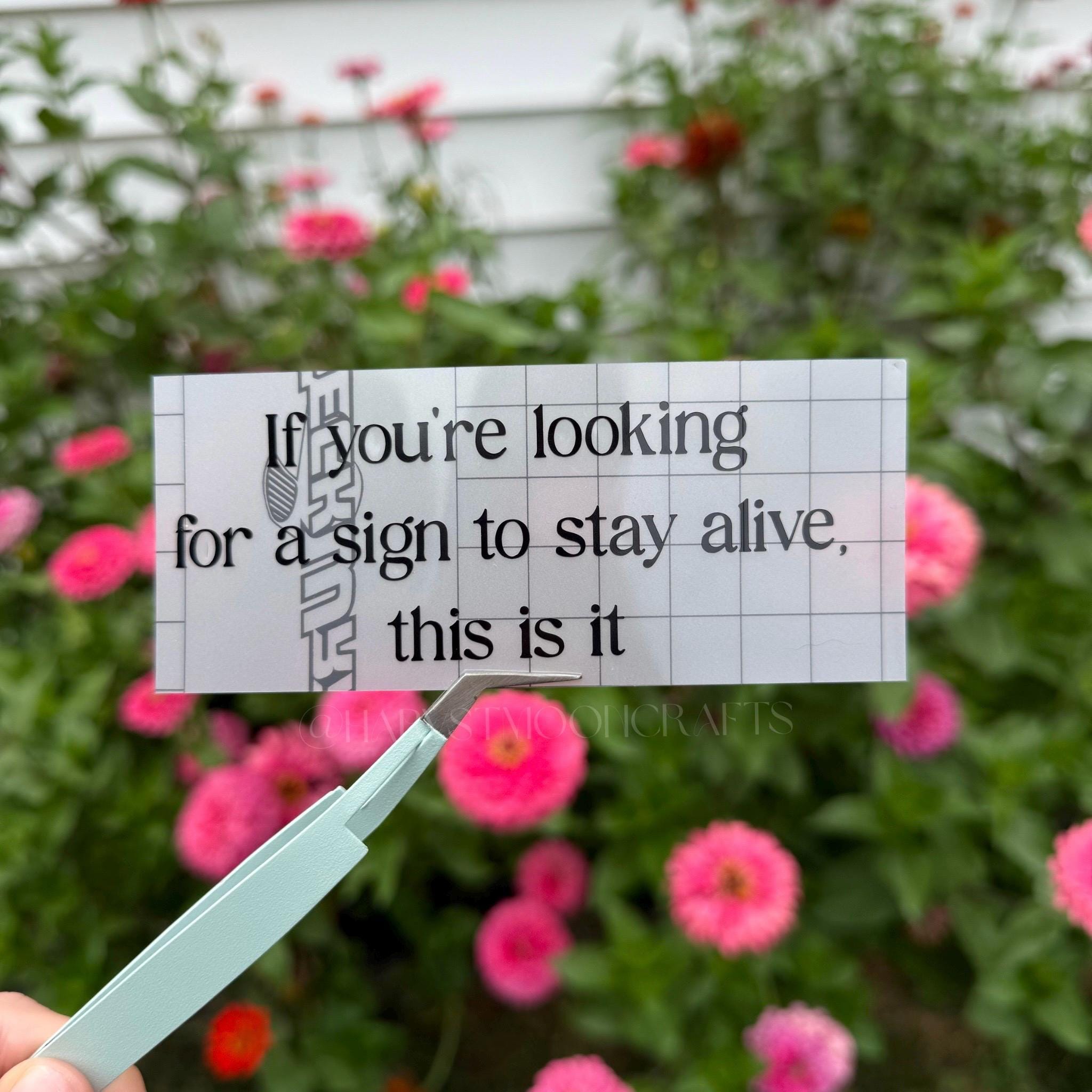 If Youre Looking For A Sign To Stay Alive This Is It Vinyl Car Decal