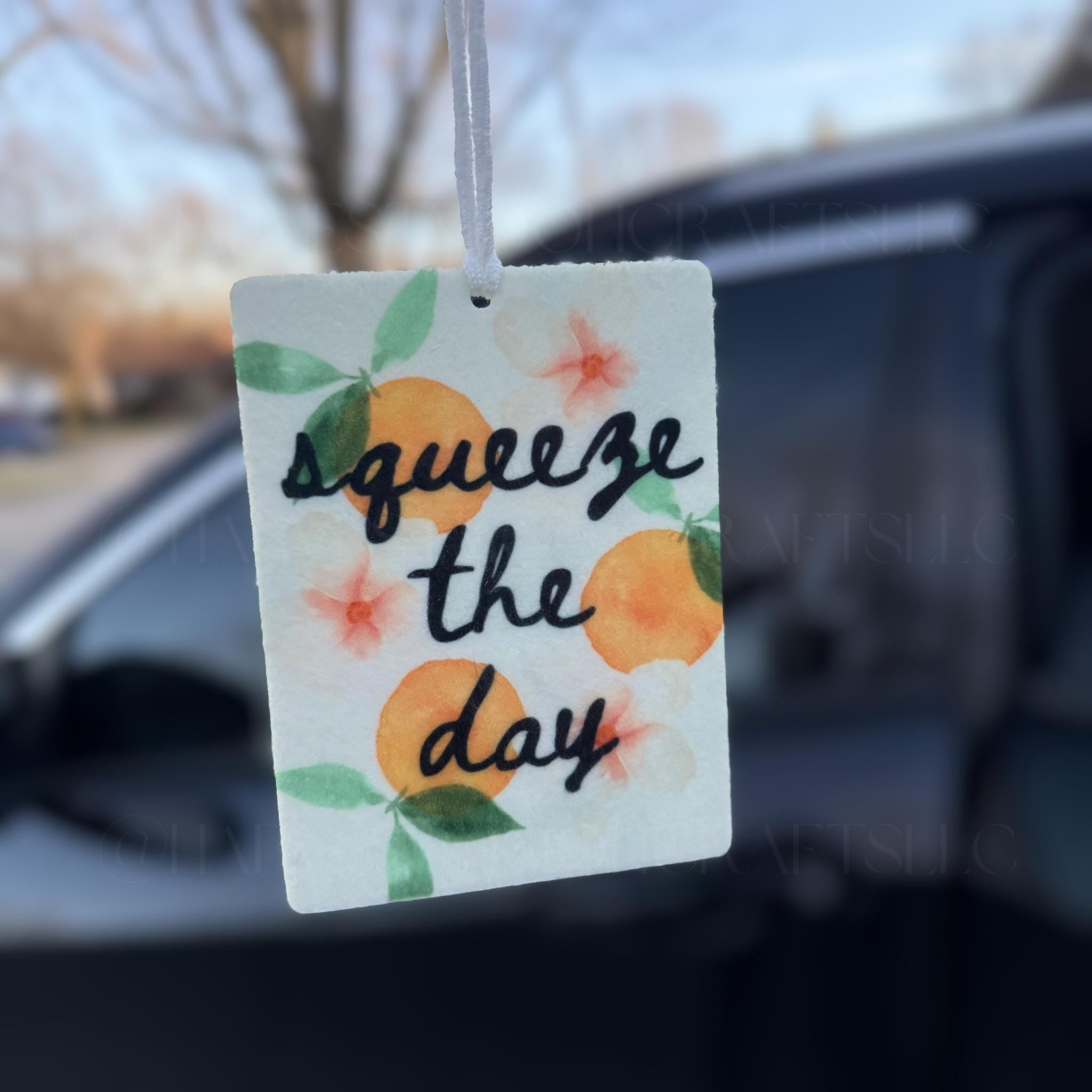 Squeeze The Day Felt Car Air Freshener