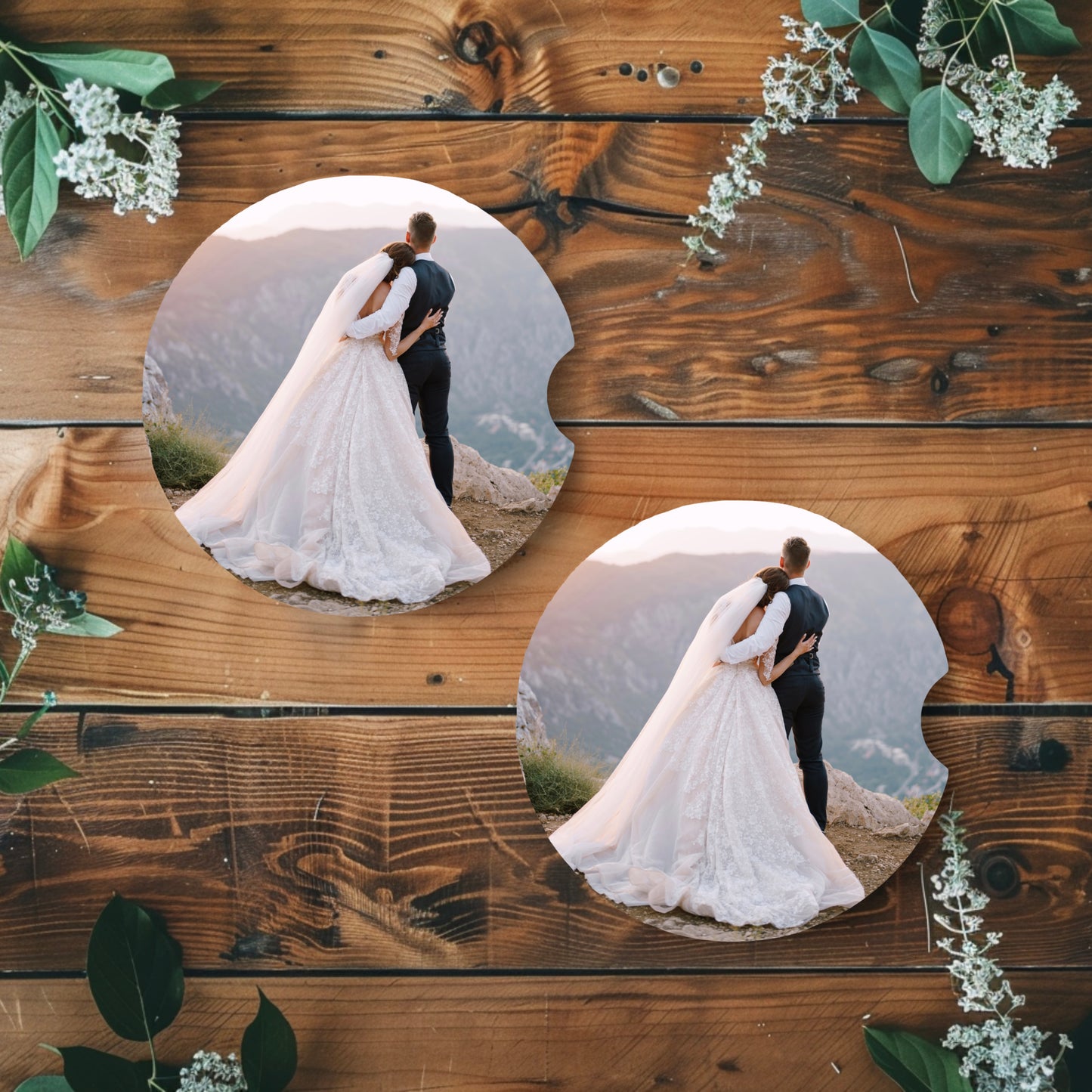Custom Ceramic Car Coasters 2.5 Inch Set of 2