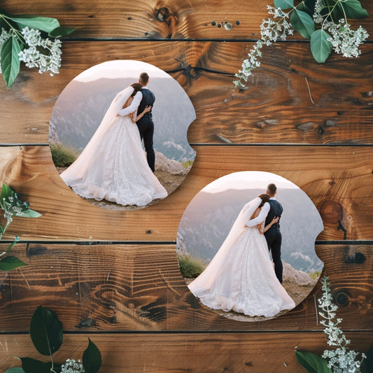 Custom Ceramic Car Coasters 2.5 Inch Set of 2