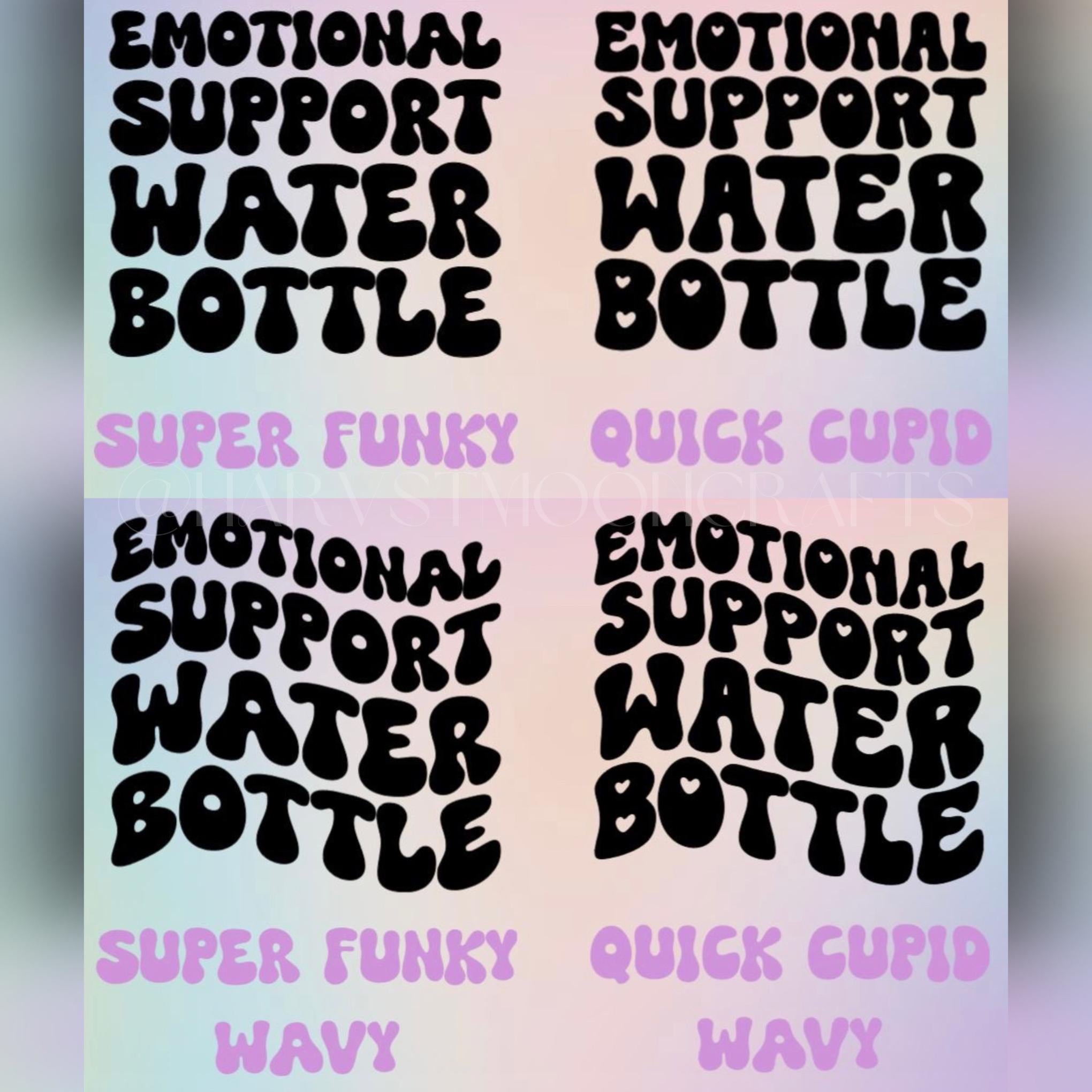 Holographic Emotional Support Water Bottle Sticker