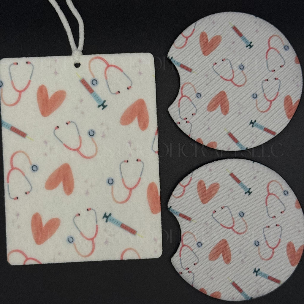 Healthcare Hero Gift Set | Air Freshener Freshie and Car Coaster Bundle