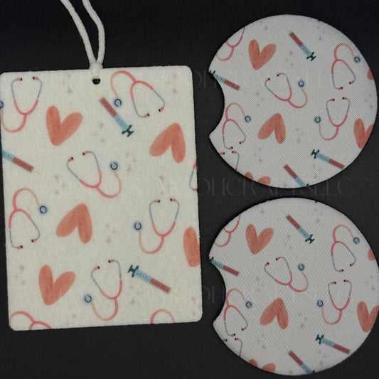 Healthcare Hero Gift Set | Air Freshener Freshie and Car Coaster Bundle