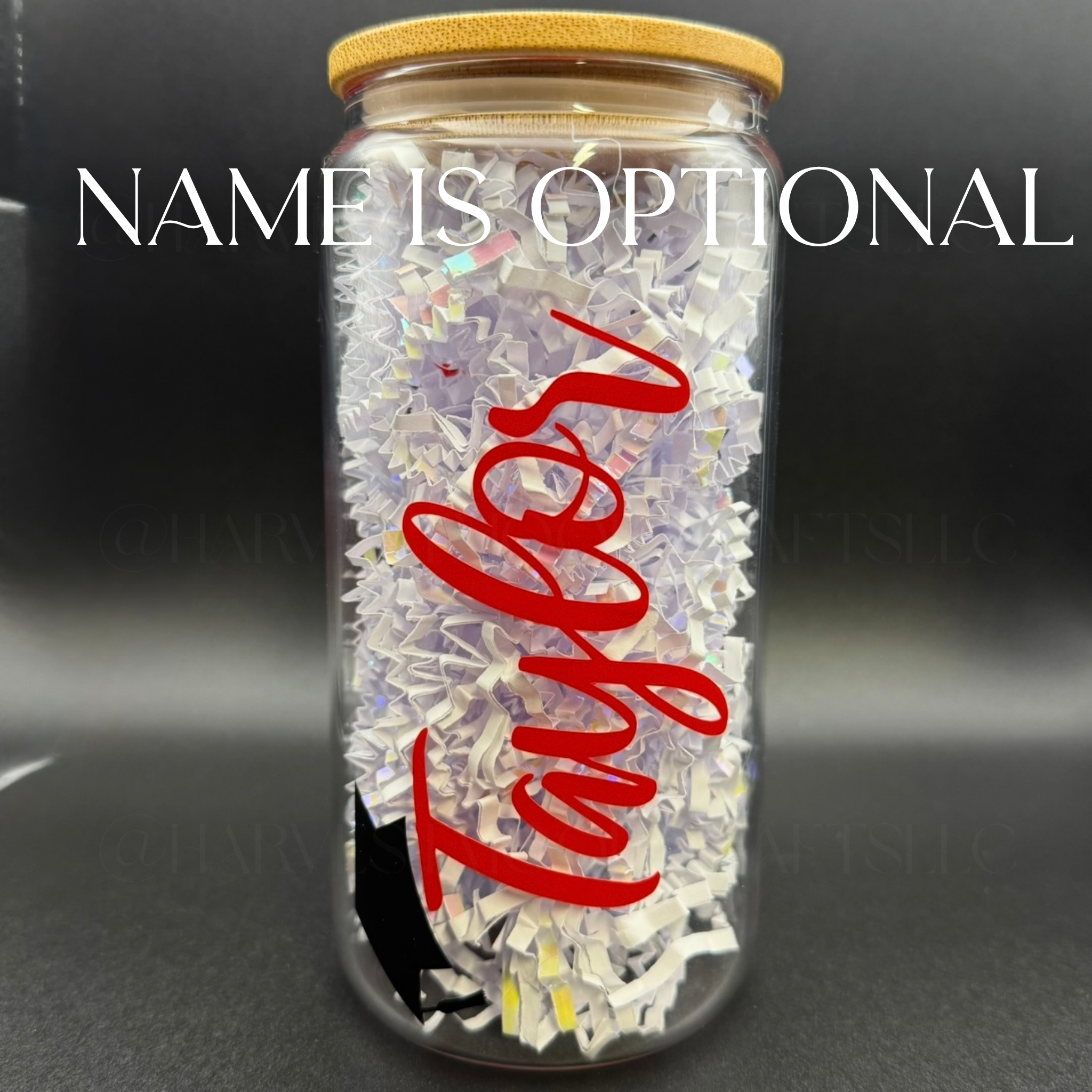 Personalized Class of 2026 Graduation Gift Custom Glass Can with Bamboo Lid & Straw